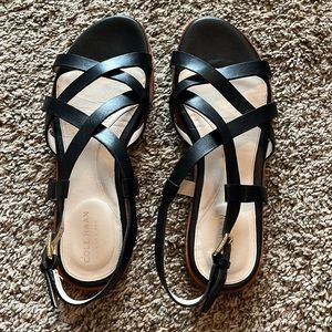 Cole Haan genuine leather black sandals. Size women’s 8